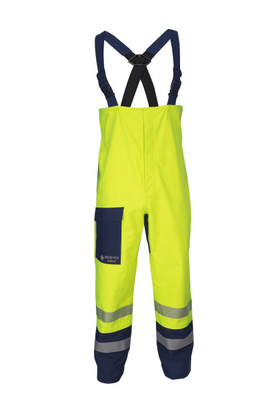 DRIFIRE FR Duostorm Bib, Class E, Yellow/Navy Blue - FR Rainwear